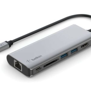 Belkin - Multiport Hub - USB C 6-in1 med 100W PD laddningsport