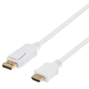 Deltaco DisplayPort till HDMI-kabel 1m - Vit
