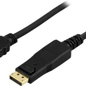 Deltaco DisplayPort till HDMI-kabel 5m - Svart
