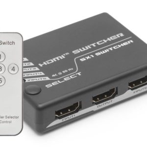 Luxorparts 4K HDMI-switch med fjärrkontroll 5-vägs