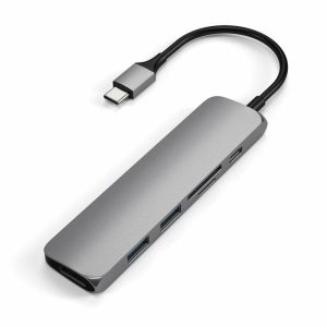 Satechi Slim USB-C MultiPort Adapter V2 med HDMI, USB 3.0 portar samt kortläsare