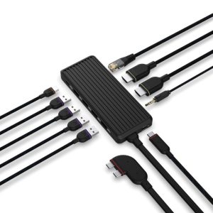Unisynk USB-C-Hubb 10 portar för dubbla skärmar Mac